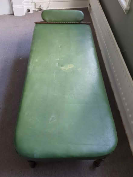 Photo of free Antique green leather therapist bench (Wimbledon Village SW19) #2