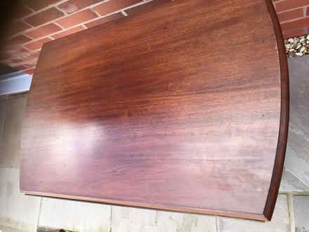 Photo of free Wooden table & chair with red seat (Malvern WR14) #3