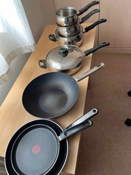 Photo of free Used pots/pans/wok (Westcott, near Dorking) #1