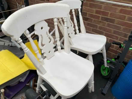 Photo of free 4 x Farmhouse style wooden chairs (HP5 Chesham) #1