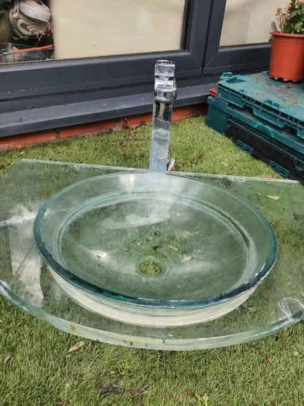 Photo of free Used Glass sink, shelf and tap (Harrow HA3) #2