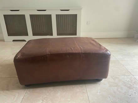 Photo of free Leather poof, foot rest (Dun Laoghaire) #4