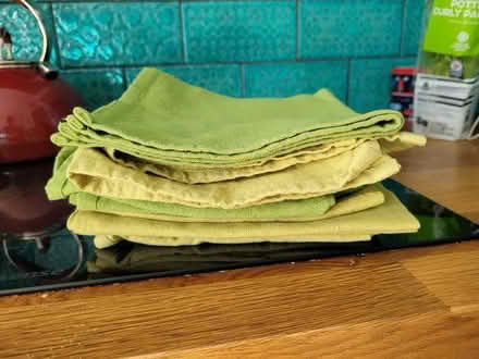 Photo of free 10 x green linen napkins (Upper Holloway N7) #1
