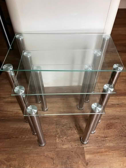 Photo of free Set of 3 Glass Side Tables (Chellaston DE73) #1