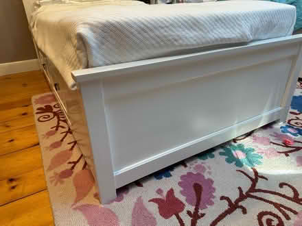 Photo of free Two pottery barn white twin beds (Weston MA (South Side)) #3