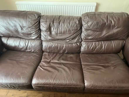 Photo of free Chocolate Brown 3 seater sofa (Stevenage SG1) #1