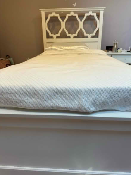 Photo of free Two pottery barn white twin beds (Weston MA (South Side)) #1