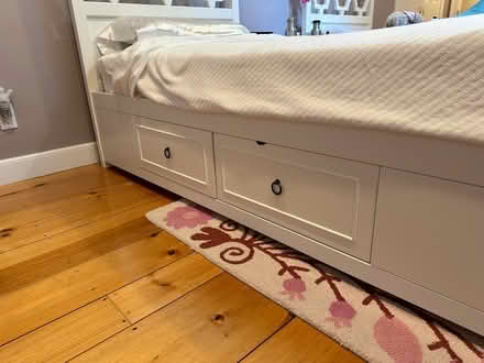 Photo of free Two pottery barn white twin beds (Weston MA (South Side)) #4