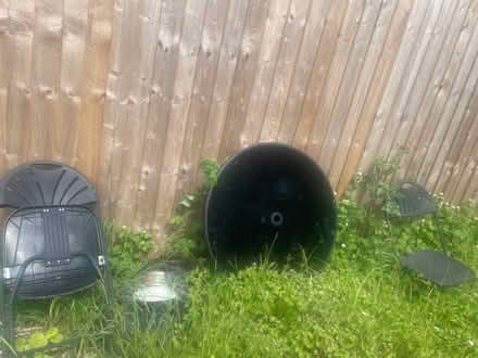 Photo of free Black glass table and two chairs (West Dulwich SE21) #1