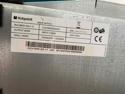 Photo of free Hotpoint microwave (Aldrington BN3) #2