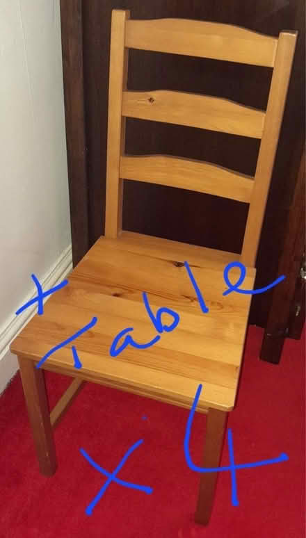 Photo of free IKEA Wooden table and 4 chairs (Southport PR9) #1