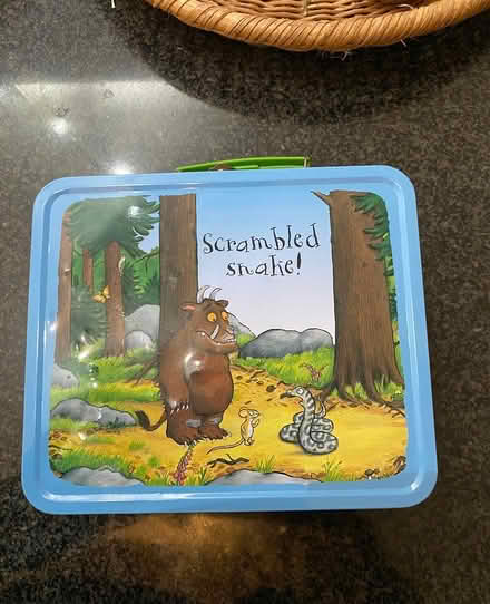 Photo of free Wooden puzzle and Gruffalo tin (West Ewell Epsom KT19) #3