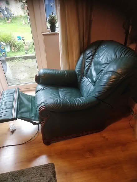 Photo of free Leather couch and recliner chair (Dublin 12.) #4