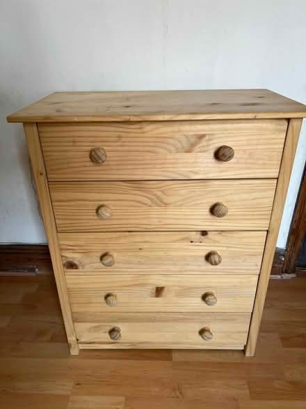 Photo of free Pine chest of drawers and bedside table (Barrow-in-Furness LA14) #1