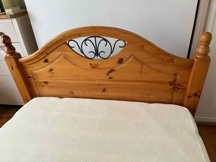 Photo of free Double wooden bed frame + mattress (E10) #2