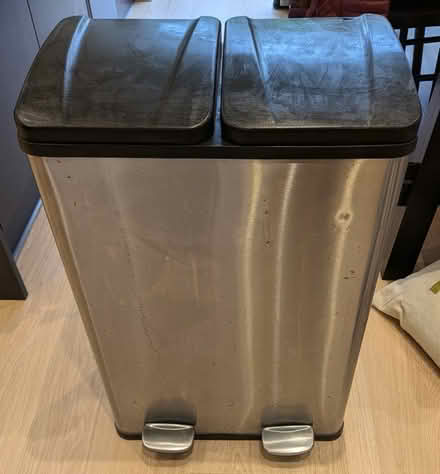 Photo of free Tesco 60L Stainless Steel Recycling Pedal Bin (2 Sections) (Dean Court OX2) #1