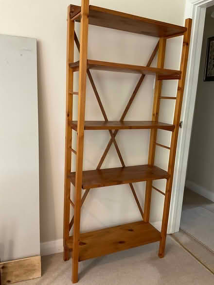 Photo of free Tall wooden shelves (Gerrards Cross SL9) #1