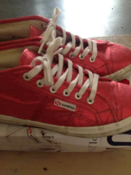 Photo of free Pinky Red Superga mid tops. IT 40 (Camberwell SE5) #4