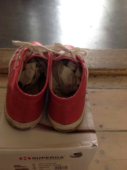 Photo of free Pinky Red Superga mid tops. IT 40 (Camberwell SE5) #2