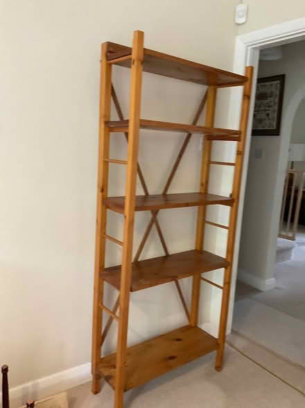 Photo of free Tall wooden shelves (Gerrards Cross SL9) #1