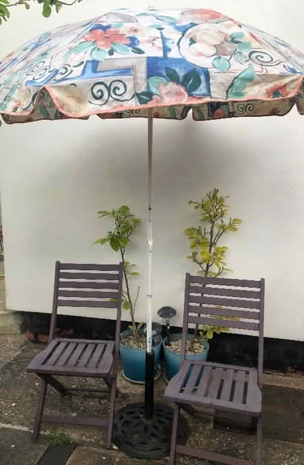 Photo of free Two garden chairs & umbrella. (Bulwell NG6) #1