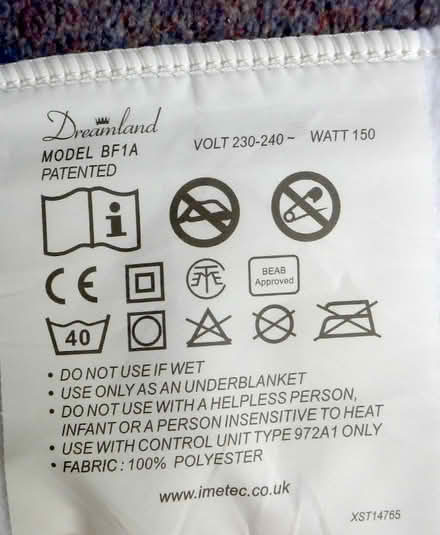 Photo of free Dreamland single size electric under-blanket (Northway OX3) #4
