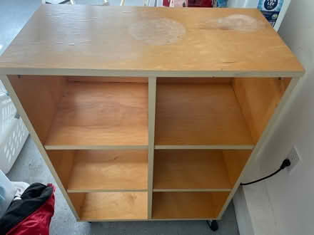 Photo of free Bookshelf on wheels with 6 cubbies (Fordham and Sladky) #2