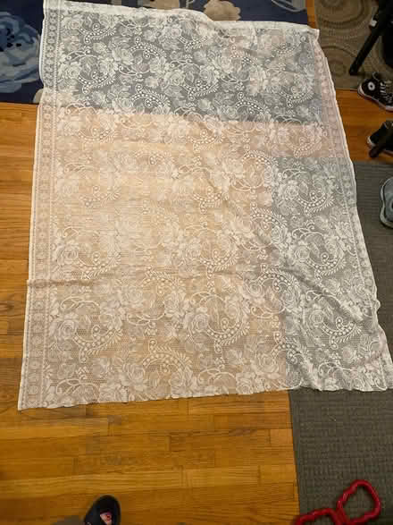 Photo of free Lace door curtain (Waltham near Belmont line) #1