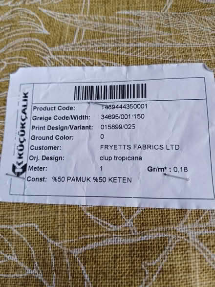 Photo of free Upholstery/curtain Fabric (Southport Crossens PR9) #2