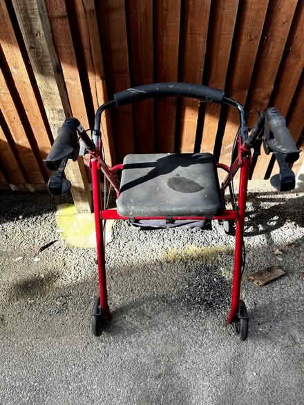 Photo of free four wheeled light weight rollator mobility walker. (Oulton NR32) #1
