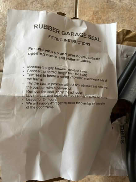 Photo of free Garage floor/door seal (Waterlooville PO8) #2