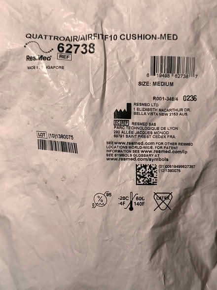 Photo of free CPAP mask QuattroAir, new, sealed (Rosegarden area San Jose) #1