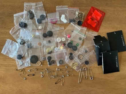Photo of free Assorted buttons, beads, threads & safety pins (Eastlands CV22) #1