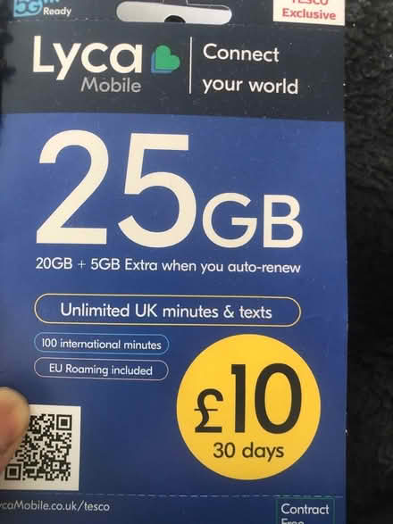 Photo of free Lyca SIM card with £5 top up (KT3 New malden) #1