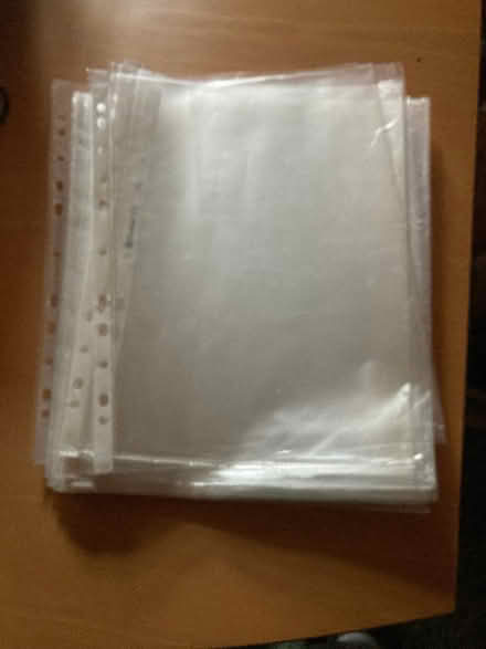 Photo of free 40 (ish) plastic file sleeves (Smallwood B98) #1