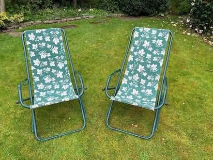 Photo of free 2 green canvas garden chairs (Stivichall CV3) #1