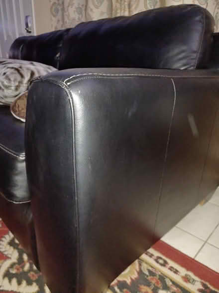 Photo of free Beautiful Faux leather couch sofa (Blossom Hill Road) #1