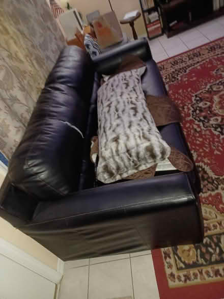 Photo of free Beautiful Faux leather couch sofa (Blossom Hill Road) #3