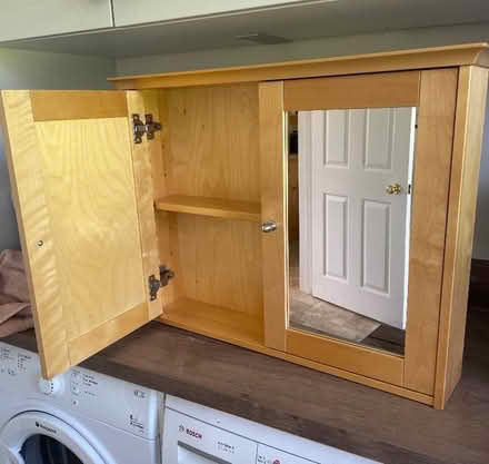 Photo of free Bathroom fittings- cabinet, glass shelf and light fixture (Charlton OX12) #1