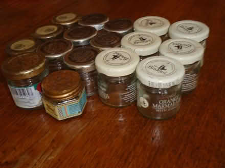 Photo of free A quantity of very small glass jars w. metal screw lids (Willingdon BN20) #1