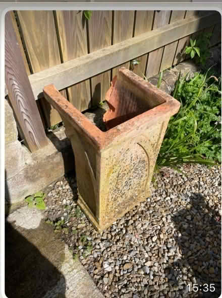 Photo of free Large broken terracotta pot for gardeners to use for pot dra (Harrogate HG2) #1