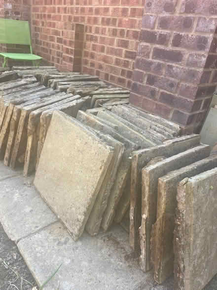 Photo of free 50 x garden patio paving slabs (Abington Park) #1