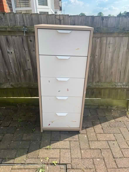 Photo of free 5 drawer tall chest of drawers (Bromley BR1) #1
