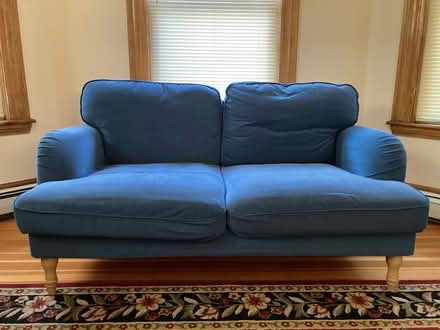 Photo of free Blue Ikea Loveseat (East Arlington) #1