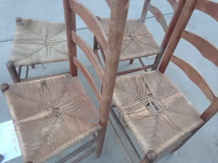 Photo of free 4 vintage ladder back chairs. They (Bascom/Moorpark) #1