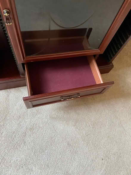 Photo of free Mahogany stereo cupboard, cd rack (Sidcup DA15) #3