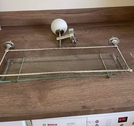 Photo of free Bathroom fittings- cabinet, glass shelf and light fixture (Charlton OX12) #3