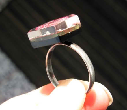 Photo of free Red Circuit Board Resin Ring Adjustable Upcycled Jewellery (Cullercoats NE30) #4