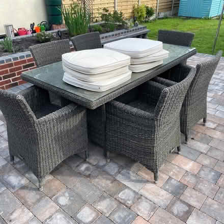 Photo of free 6 Seater Rattan Patio Table (Holmcroft ST16) #1