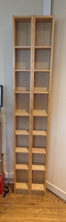 Photo of free IKEA Billy Birch finish narrow bookcases/CD/Blu ray (Southhouse EH17) #1
